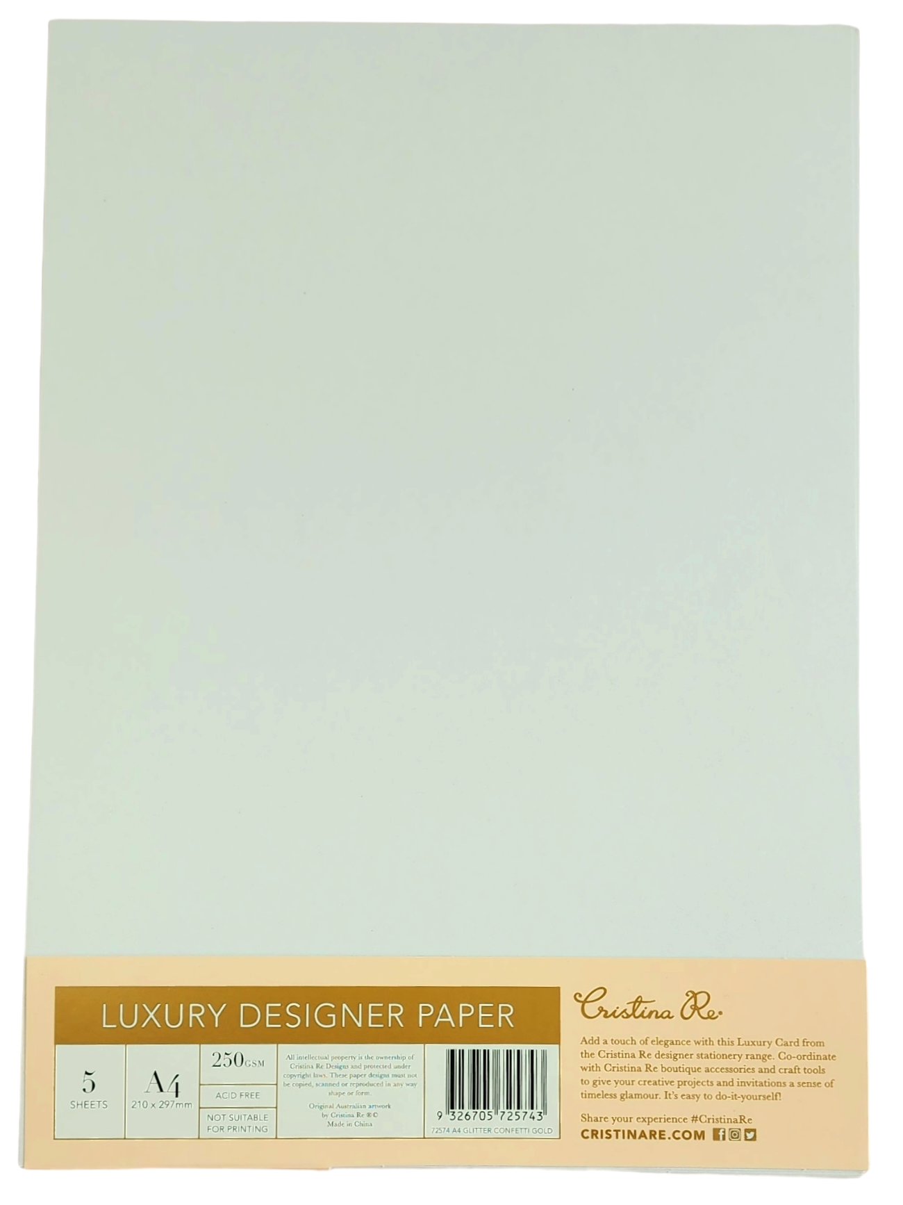 Cristina Re - A4 Paper - Glitter Confetti Gold (5 Pack)