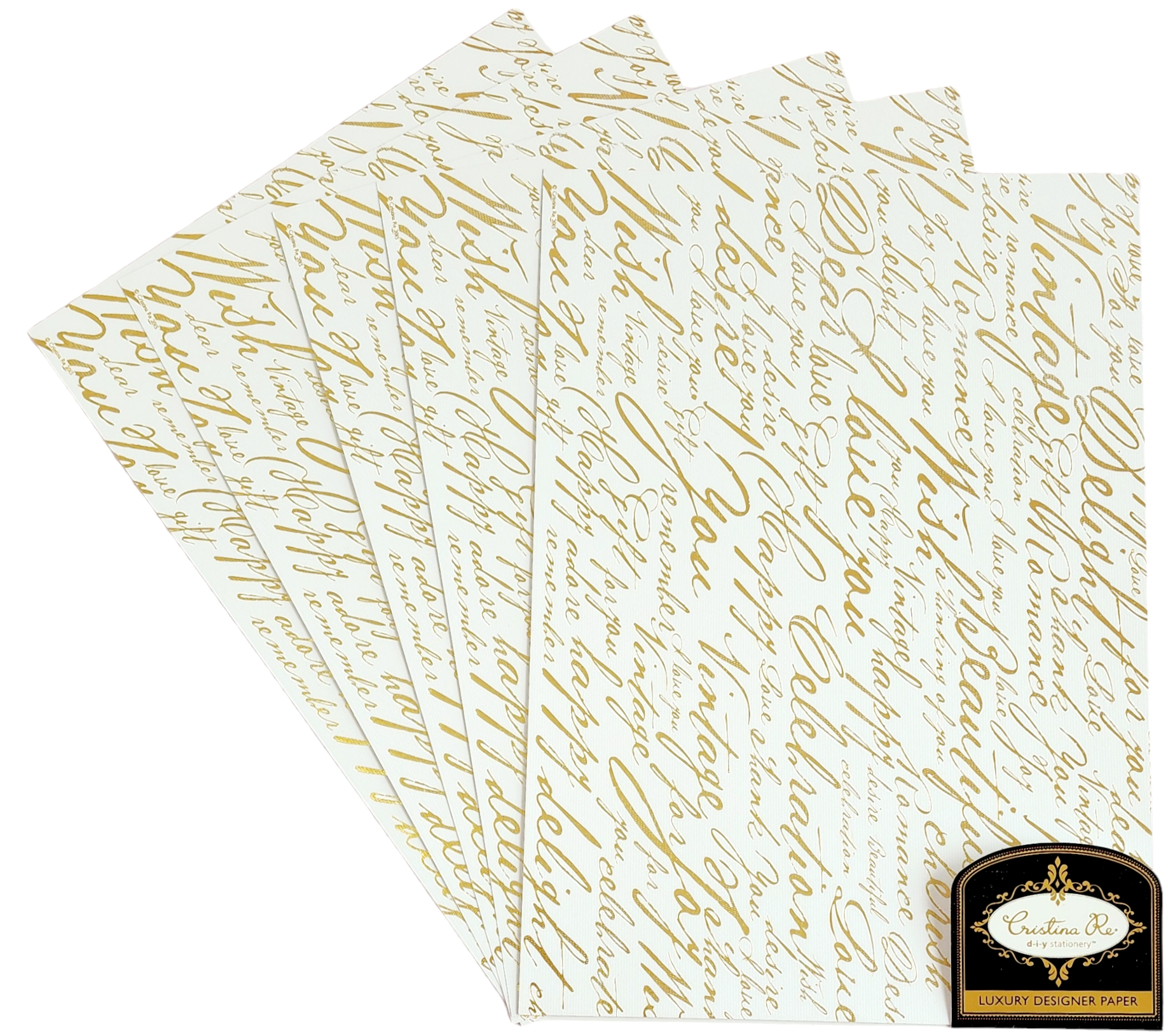 Cristina Re - A4 Paper - Calligraphy -  Gold Matte Foil (5 Pack)