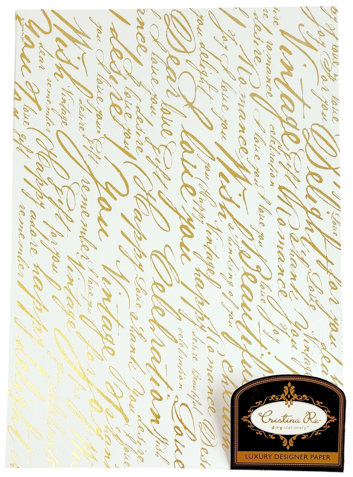 Cristina Re - A4 Paper - Calligraphy -  Gold Matte Foil (5 Pack)