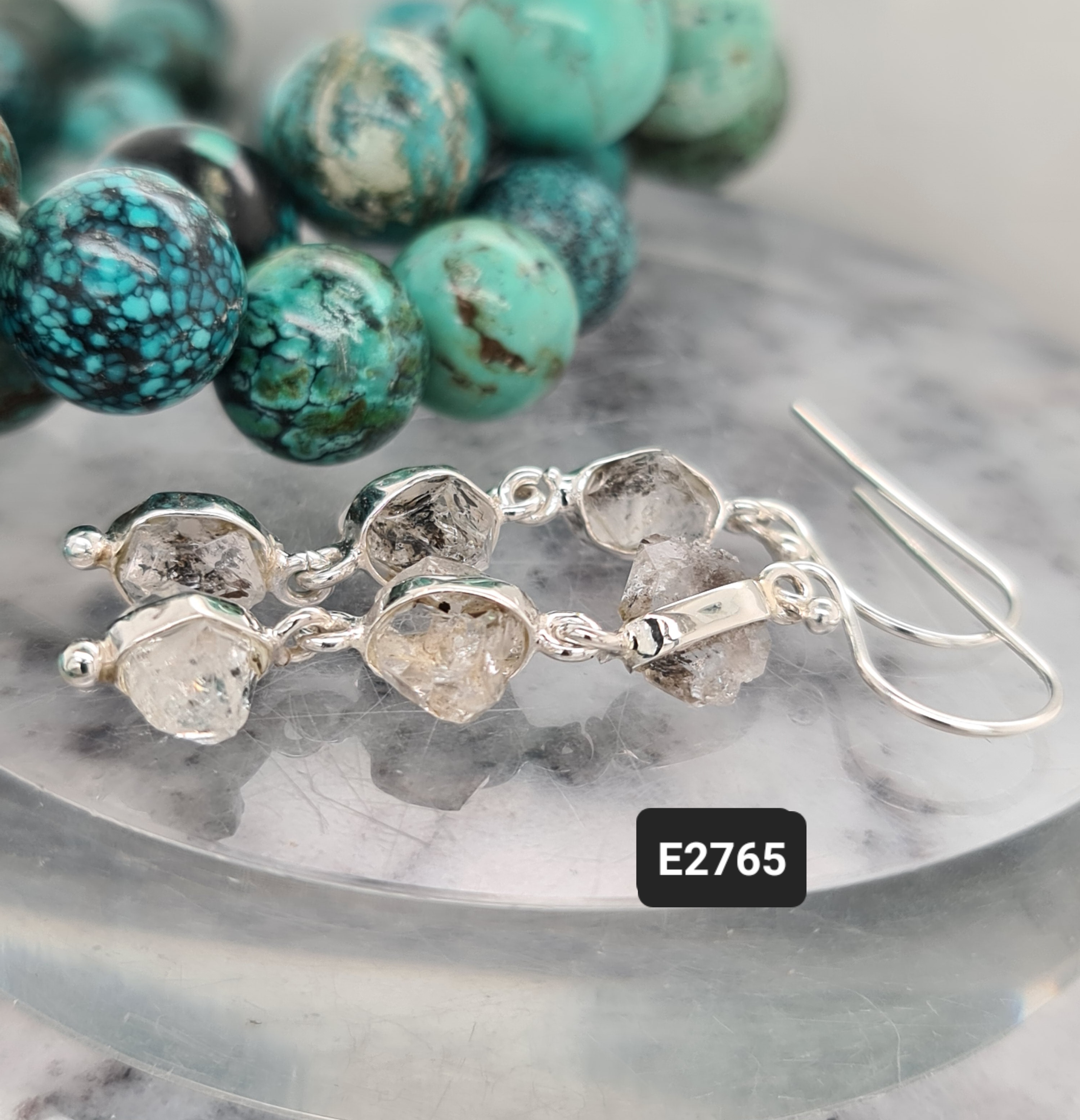 Kalash Earrings - Herkimer Diamond Earrings