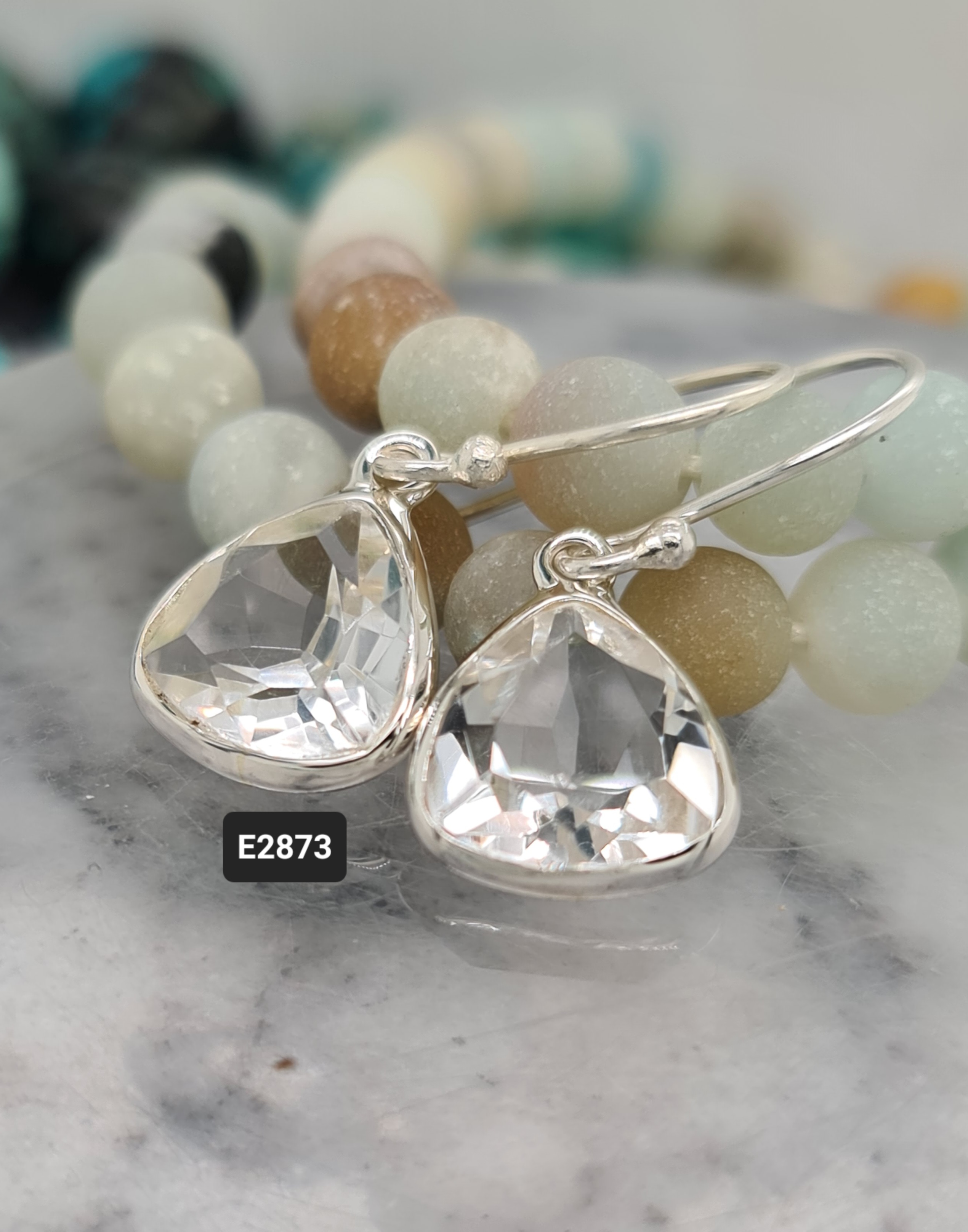 Kalash Earrings - Clear Quartz Earrings