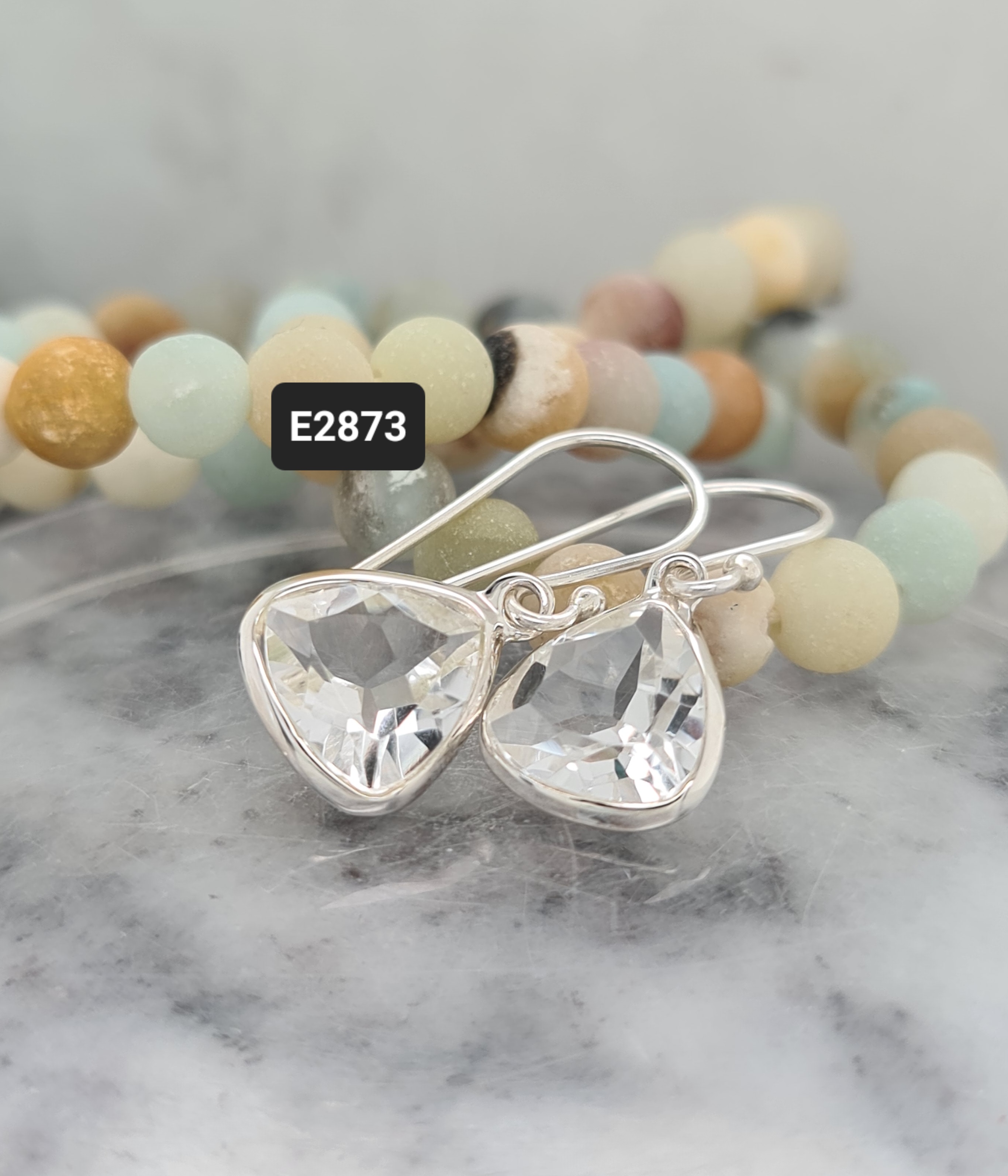 Kalash Earrings - Clear Quartz Earrings
