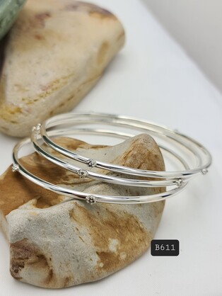 Kalash Silver Bangles