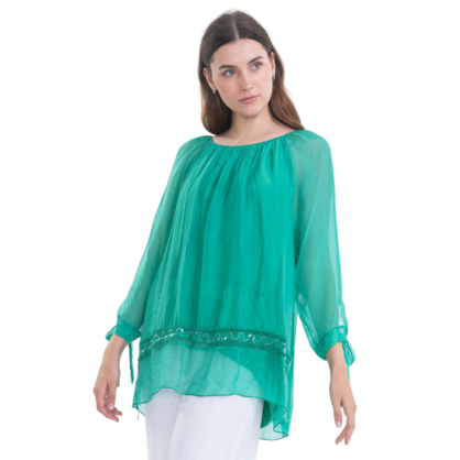 2617 ITALIAN SILK TOP - 3 COLOURS