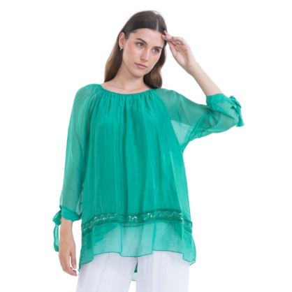 2617 ITALIAN SILK TOP - 3 COLOURS