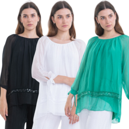 2617 ITALIAN SILK TOP - 3 COLOURS