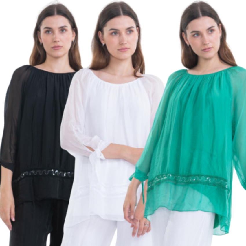 2617 ITALIAN SILK TOP - 3 COLOURS