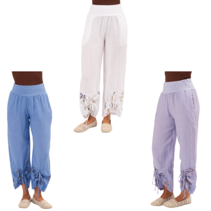 6402 ITALIAN LINEN PANT - 3 COLOURS