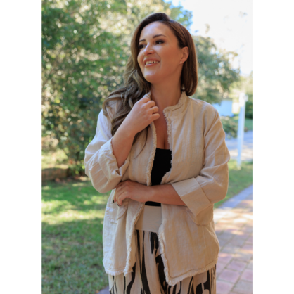 6572 ITALIAN LINEN JACKET - 5 COLOURS
