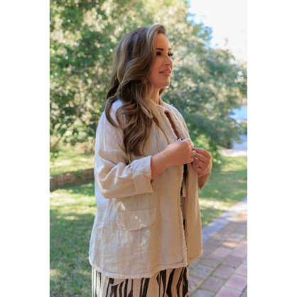6572 ITALIAN LINEN JACKET - 5 COLOURS