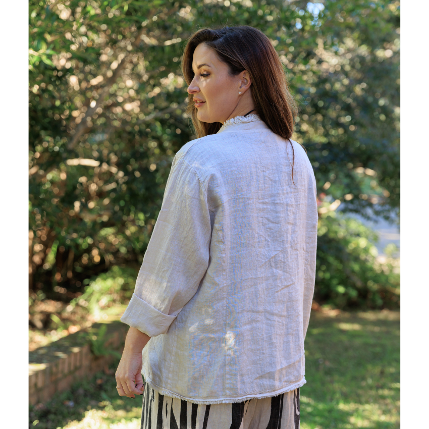 6572 ITALIAN LINEN JACKET - 5 COLOURS