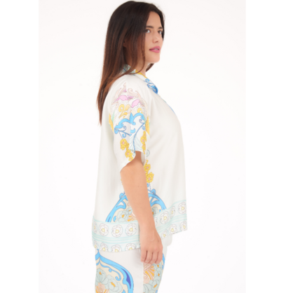 6390/6663 BIANCO VISCOSE SET (TOP/PANT)