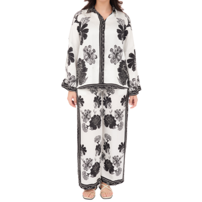 6660/66573 BIANCO VISCOSE SET (TOP/PANT) (S)