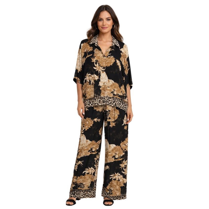 6769 6770 BLACK ITALIAN VISCOSE SET