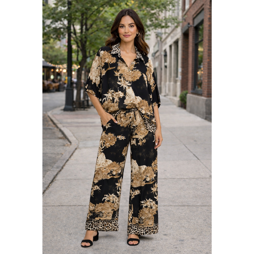 6769 6770 BLACK ITALIAN VISCOSE SET