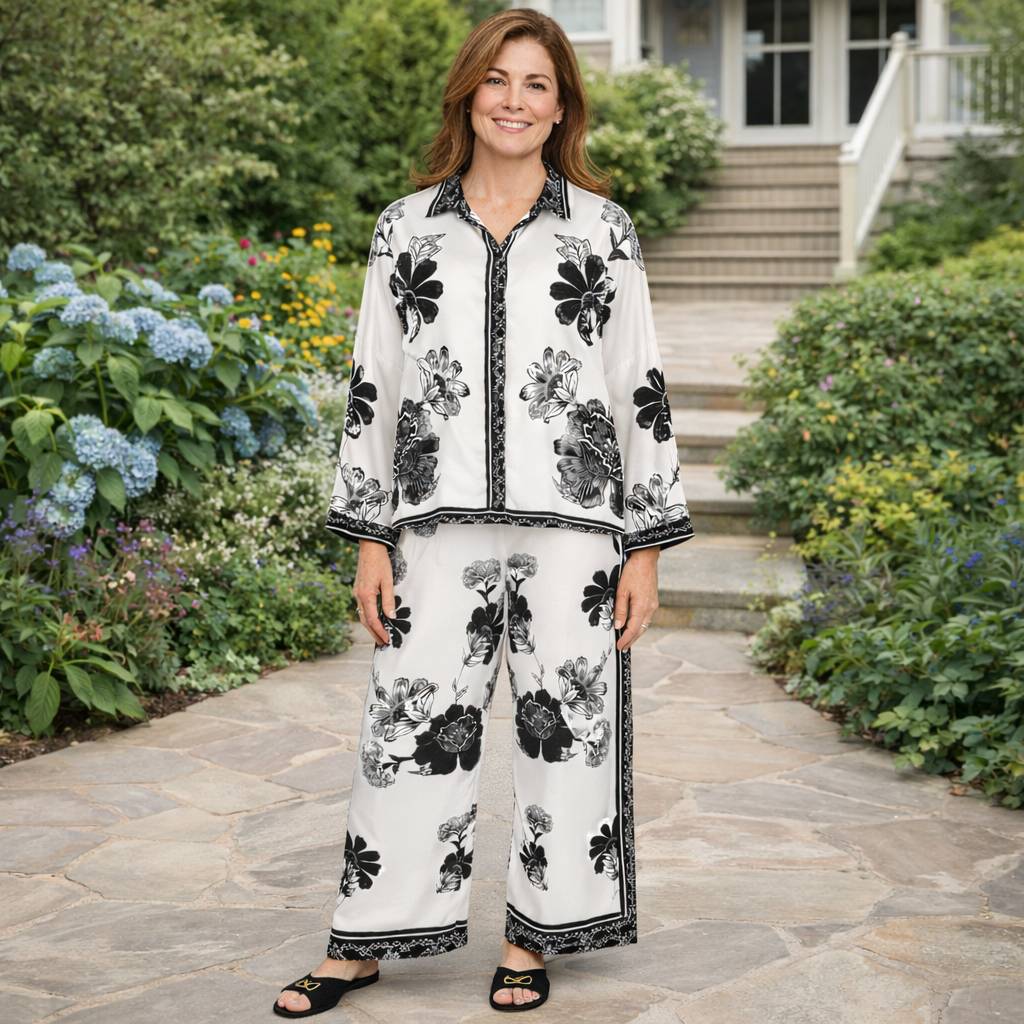 6660 66573 BIANCO VISCOSE SET (TOP/PANT)