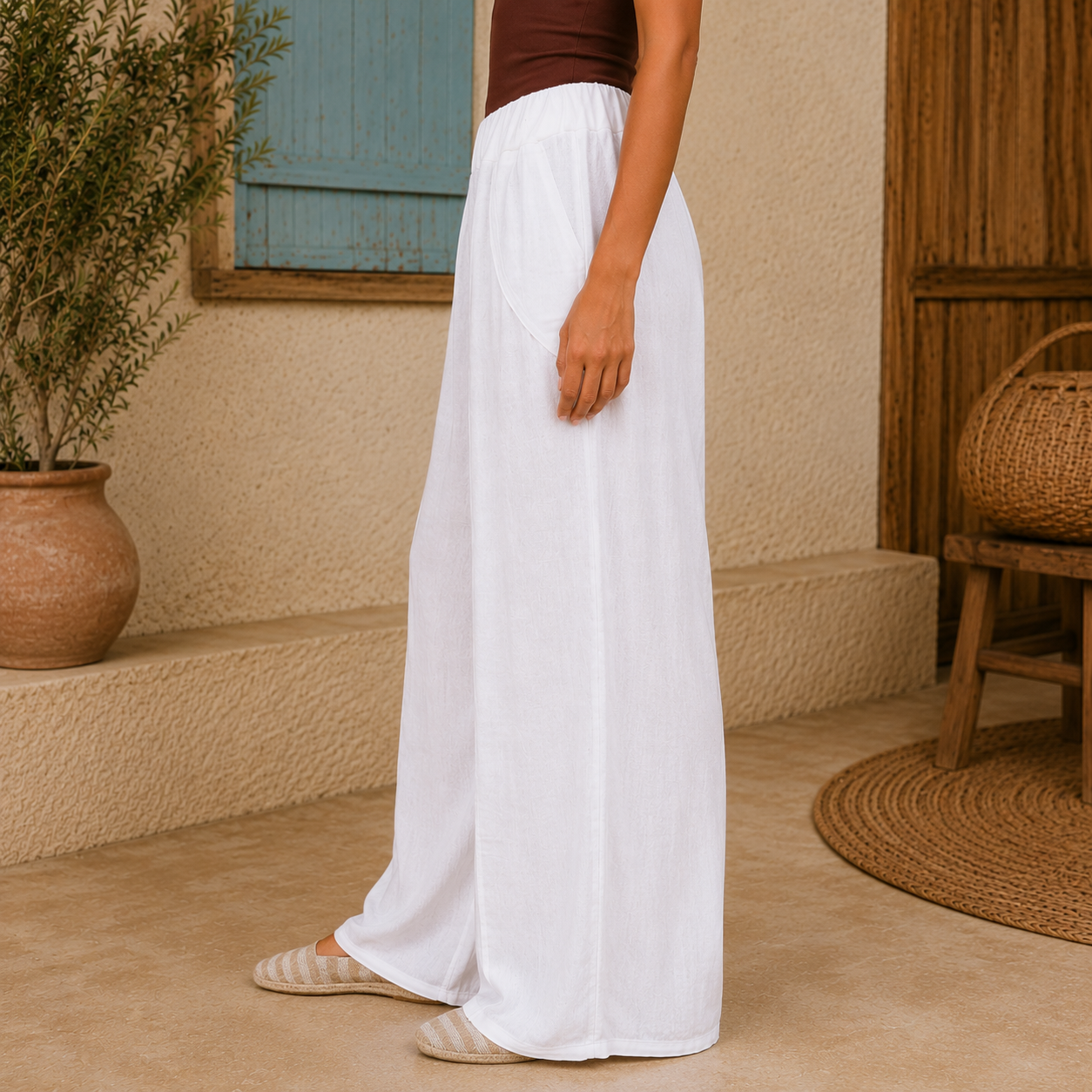 Wholesale 6372 ITALIAN LINEN PANTS- 3 COLOURS - VERA MAY - Fieldfolio
