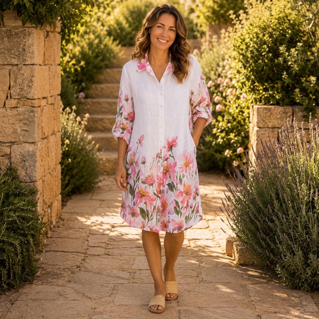 10033 ITALIAN LINEN DRESS 3 COLOURS