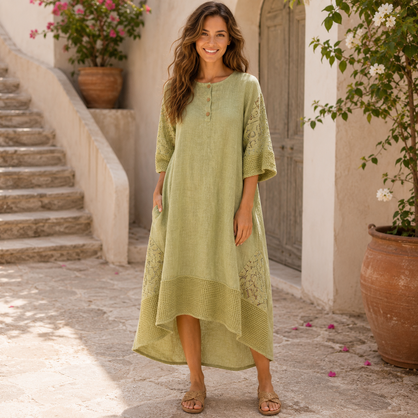 6903 ITALIAN LINEN DRESS 3 COLOURS