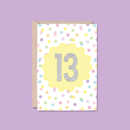 13th Year Card | Milestone (Birthday, Teenage, Number)