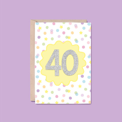 40th Year Card | Milestone (Birthday, Anniversary, Number)
