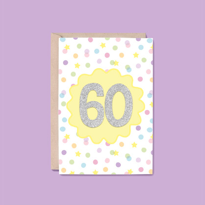 60th Year Card | Milestone (Birthday, Anniversary, Number)