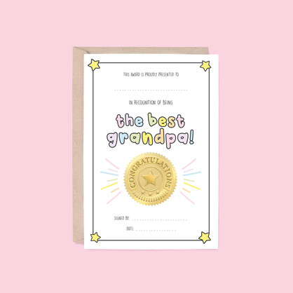 Best Grandpa Card | Award (Father's Day, Birthday)