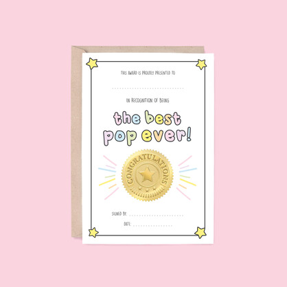 Best Pop Card | Award (Father's Day, Birthday, Thank You)