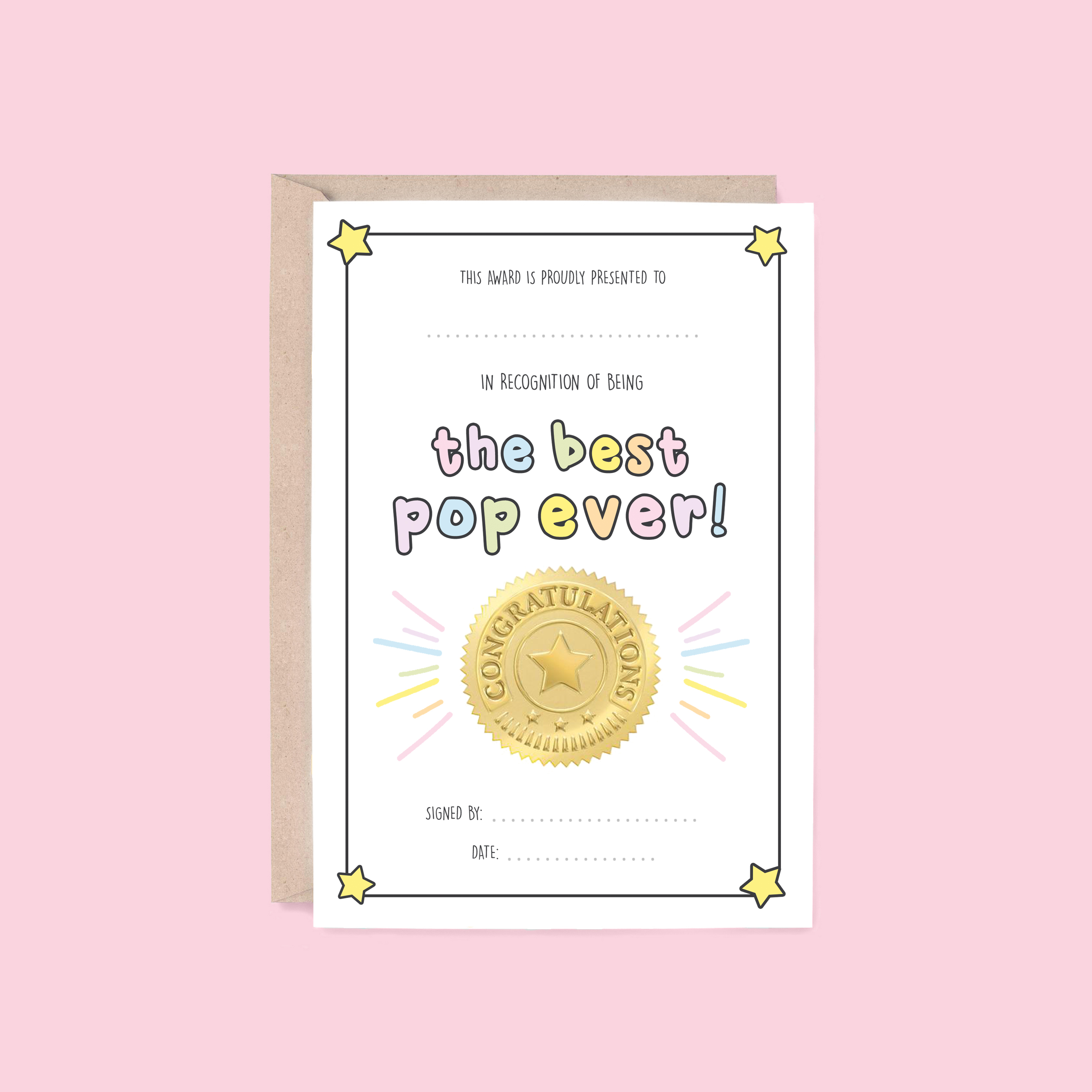 Best Pop Card | Award (Father's Day, Birthday, Thank You)