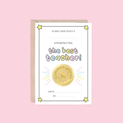 AWARD | Best Teacher Greeting Card