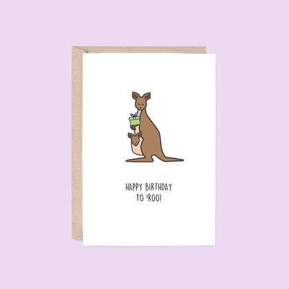 Happy Birthday To 'Roo Card | Kangaroo (Australia, Kids)