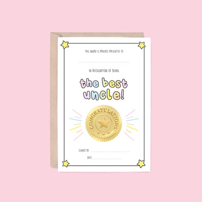 Best Uncle Card | Award (Birthday, Thank You)