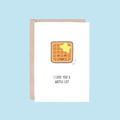 Love You A Waffle Lot Card | Waffle (Anniversary, Funny)
