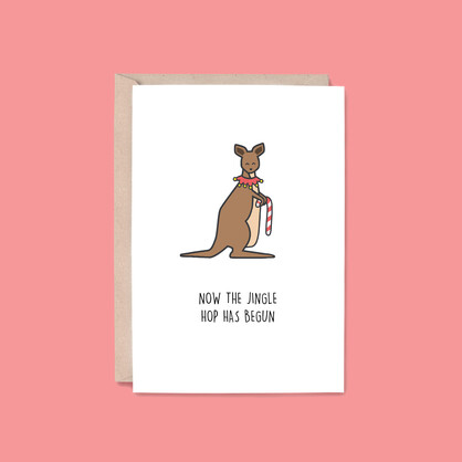 Jingle Hop Card | Kangaroo (Christmas, Holiday, Australia)