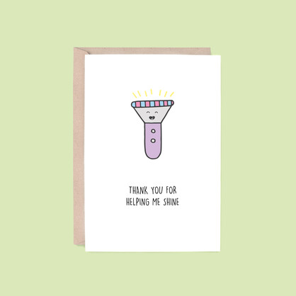 Helping Me Shine Card | Torch (Thank You, Teacher, Funny)