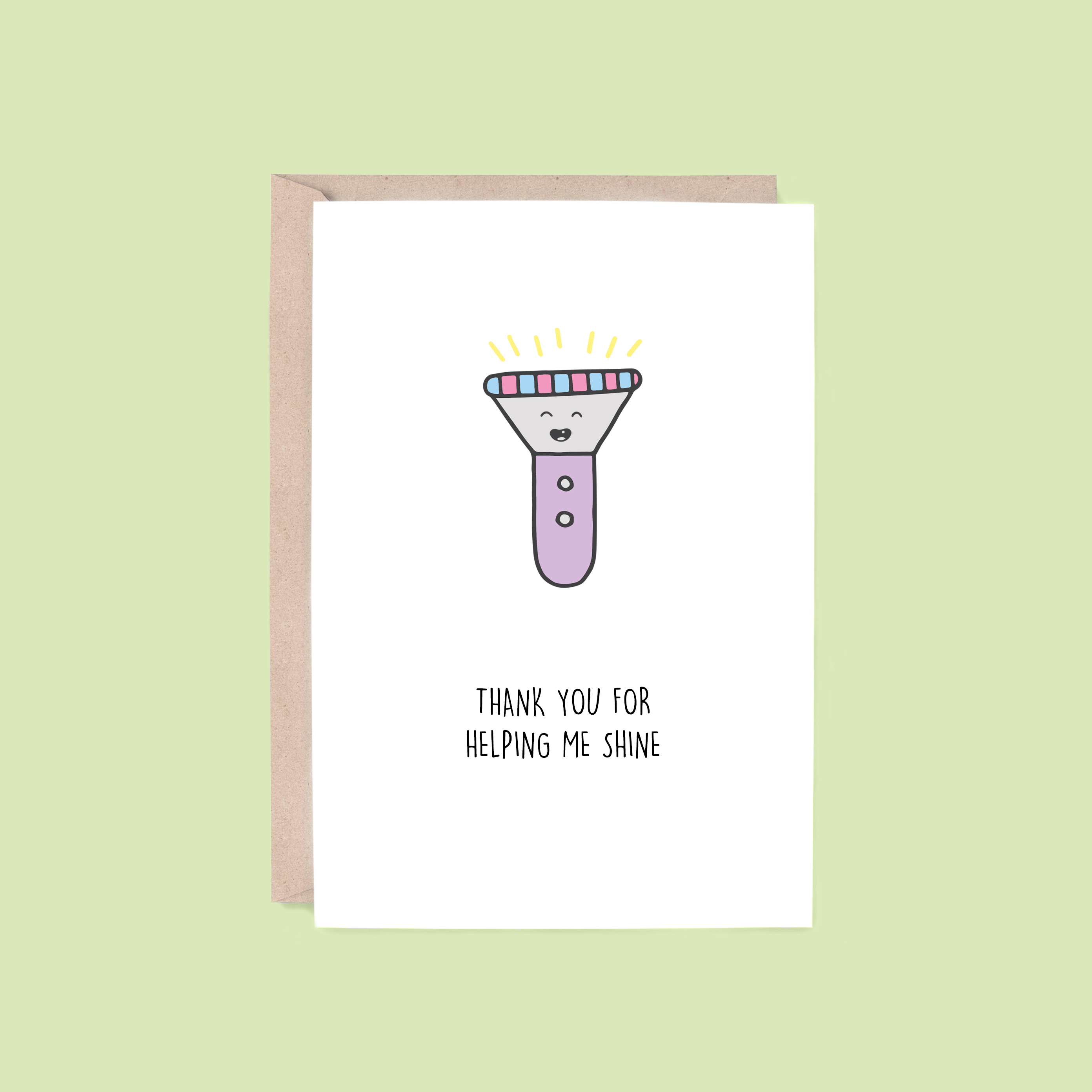 Helping Me Shine Card | Torch (Thank You, Teacher, Funny)