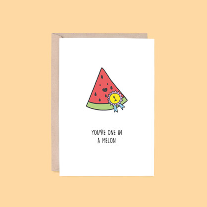 One In A Melon Card | Watermelon (Encouragement, Thank You)