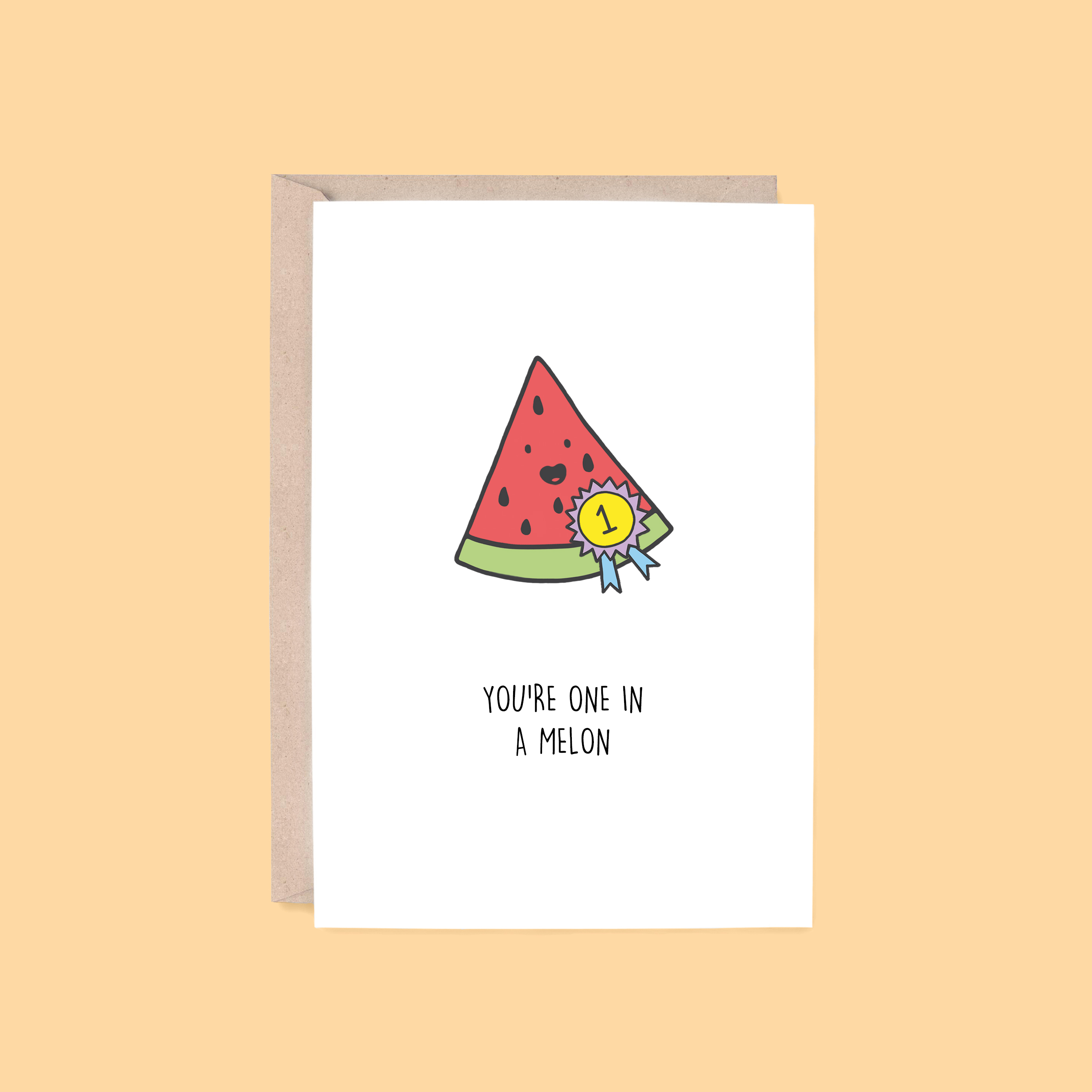 One In A Melon Card | Watermelon (Encouragement, Thank You)
