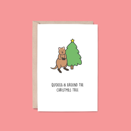 Quokka-n Around Card | Quokka (Christmas, Australia, Funny)