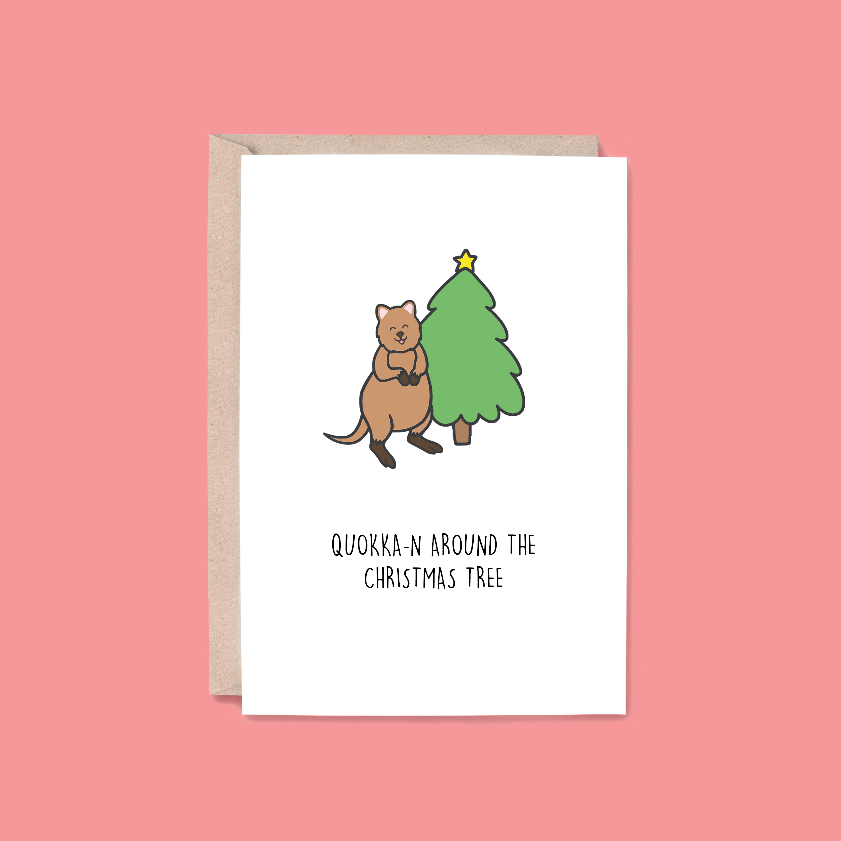 Quokka-n Around Card | Quokka (Christmas, Australia, Funny)