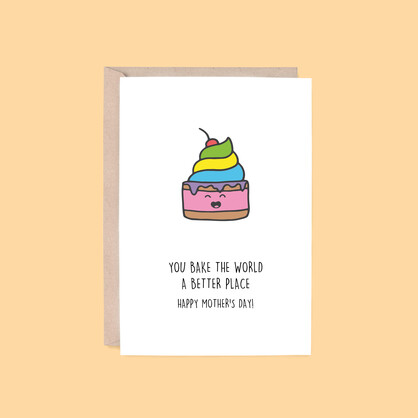 Mother's Day Card: Bake The World | Cake