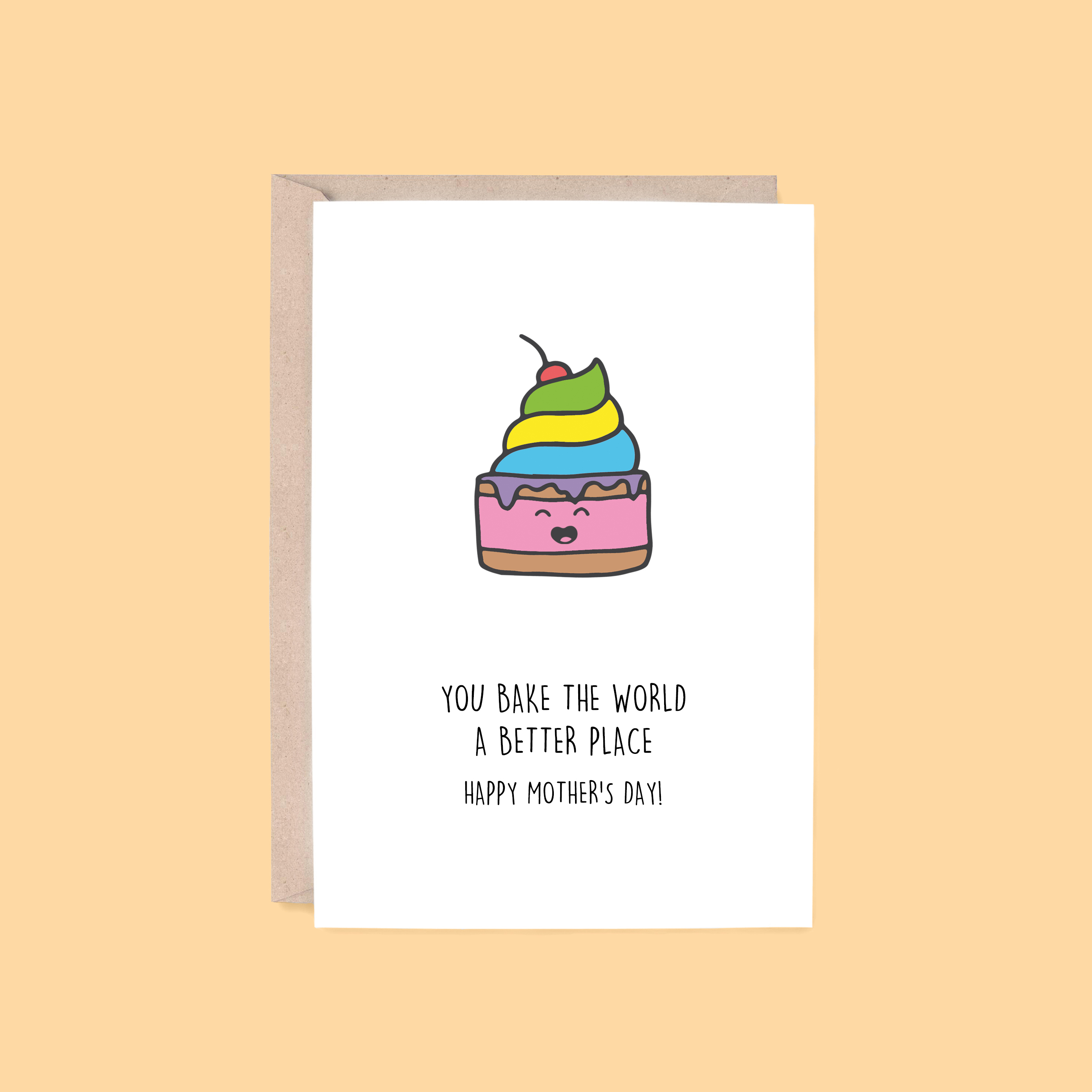 Mother's Day Card: Bake The World | Cake