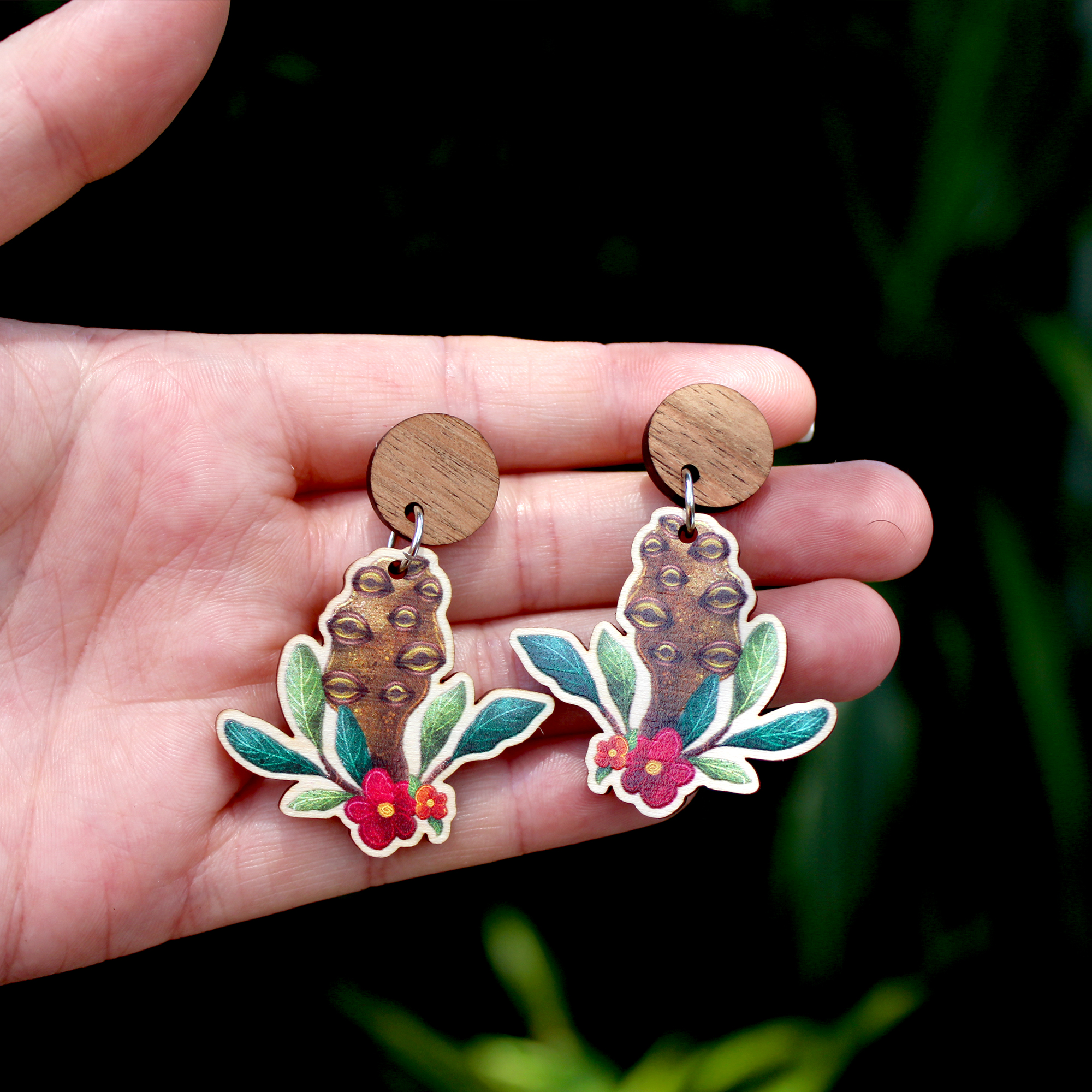 Australian Banksia pods wooden earrings