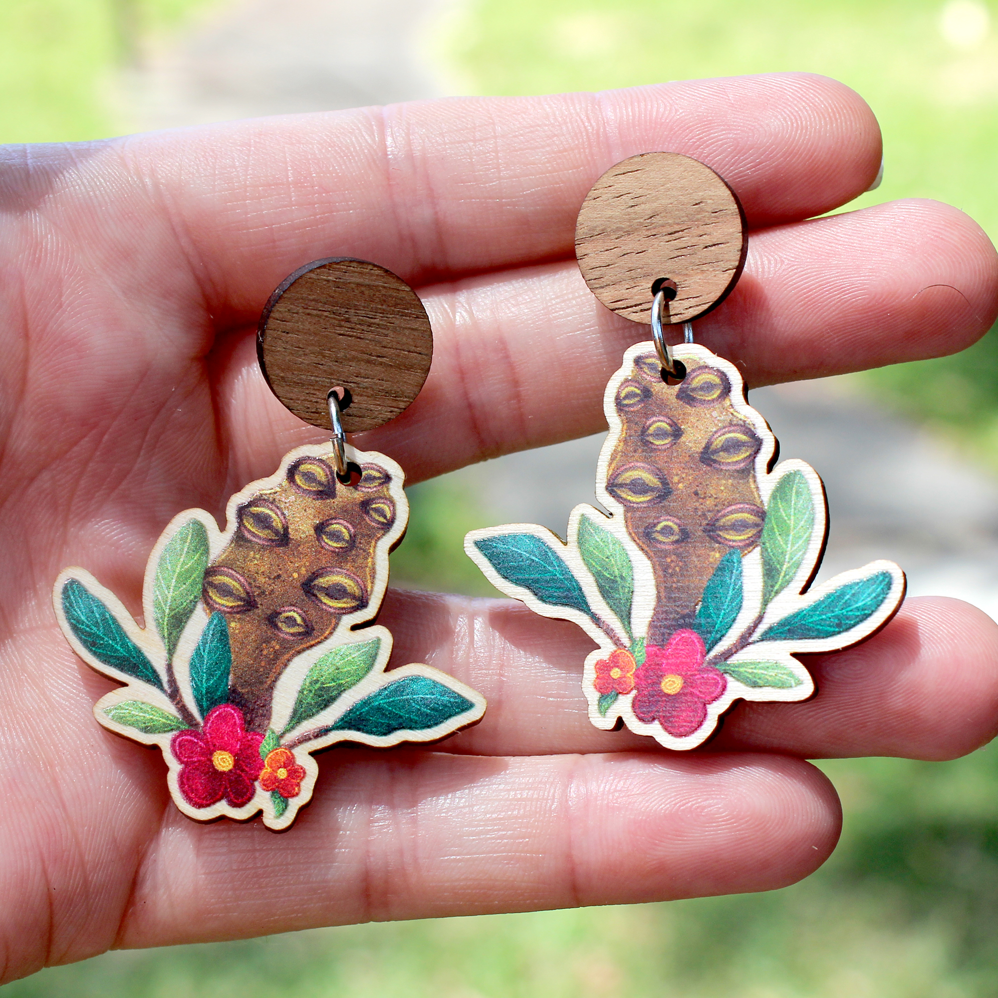 Australian Banksia pods wooden earrings