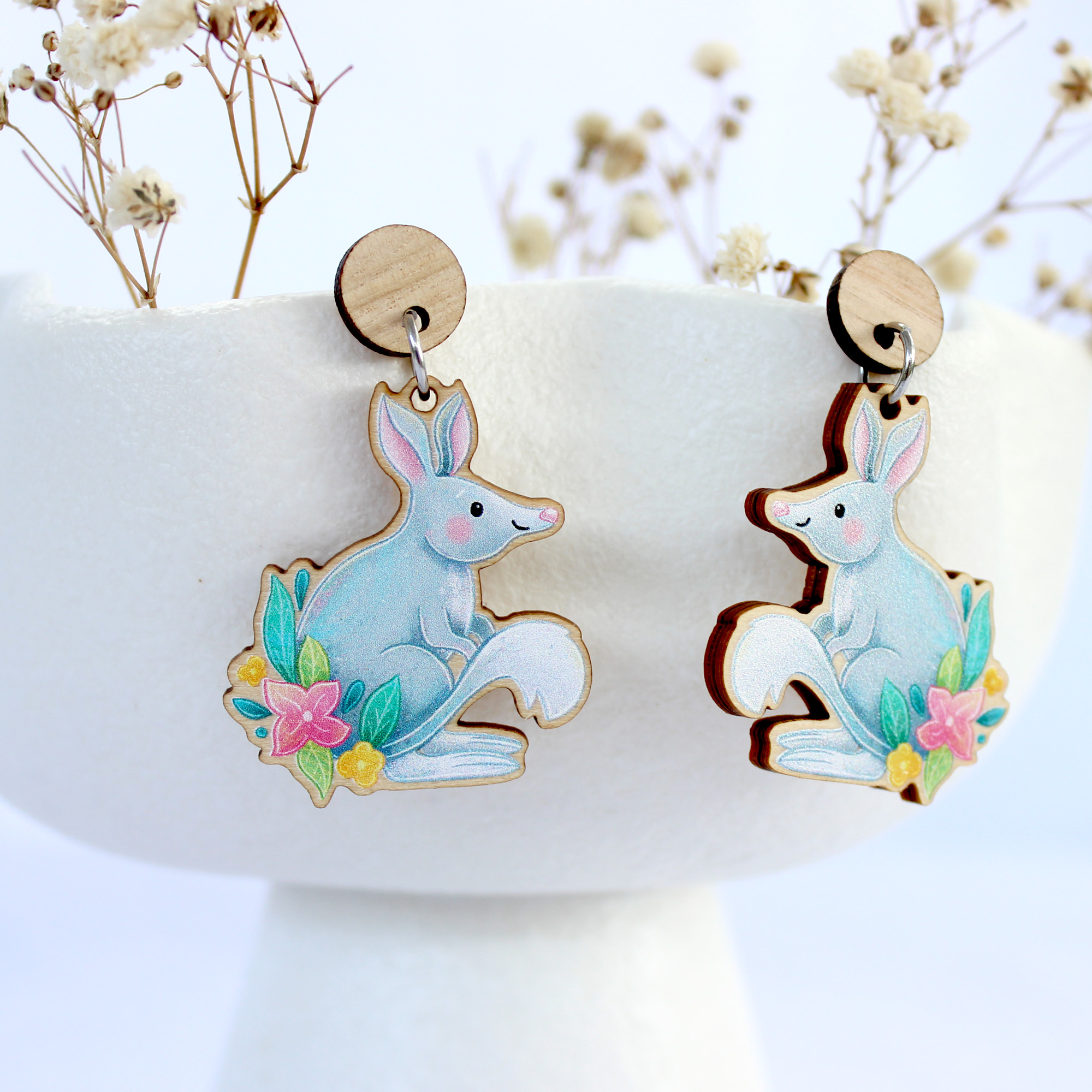 Bilby wooden earrings