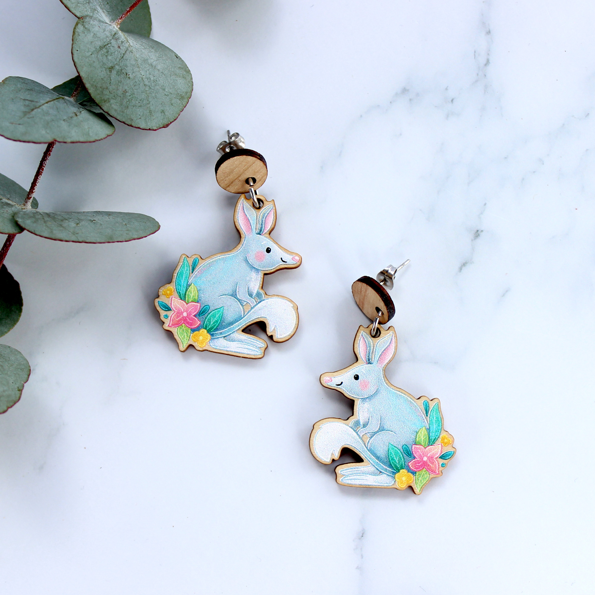 Bilby wooden earrings