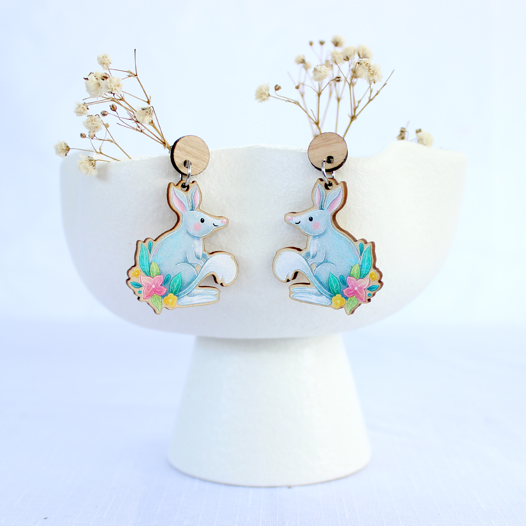 Bilby wooden earrings