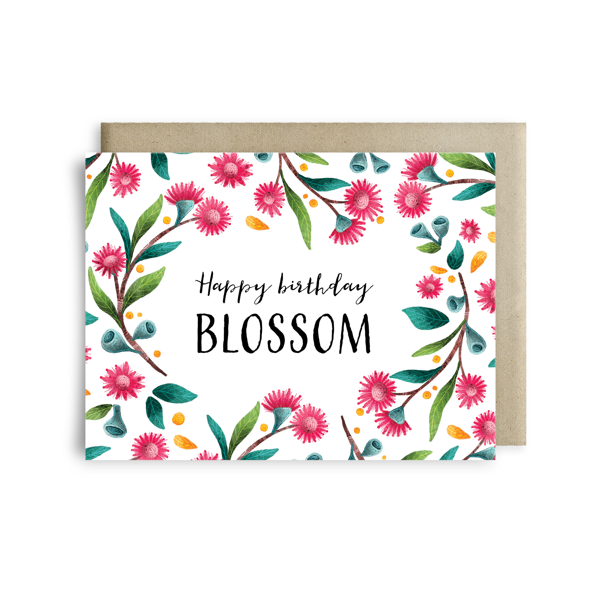 Wholesale Australian happy birthday blossom recycled card Stray Leaves Fieldfolio
