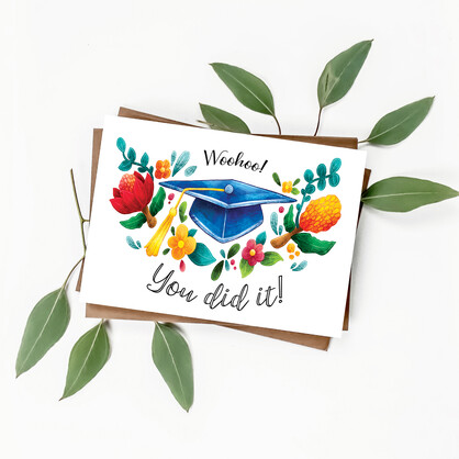 Woohoo you did it! Australian plants graduation card