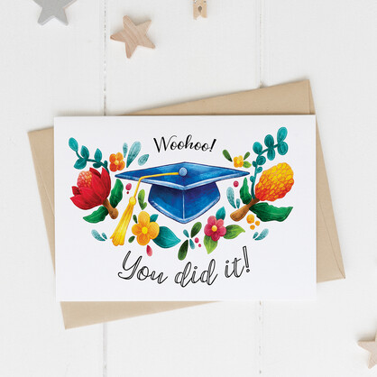 Woohoo you did it! Australian plants graduation card